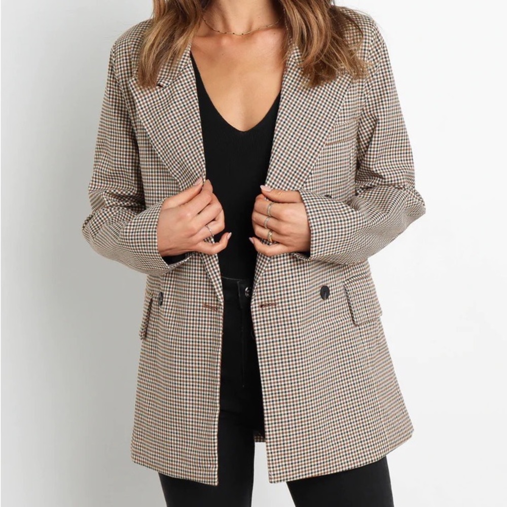 Brown And Black Checked Blazer